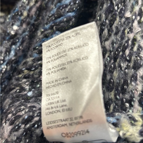 Free People Blue and Gray Crew Neck Sweater with Relaxed Fit sz L - Picture 6 of 6